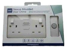 Nexus Moulded Door Chime 13AMP Double  power Switch 100M RANGE wireless doorbell