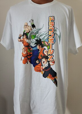 MENS DRAGONBALL GOKU DBZ FIGHTERS GRAPHIC T SHIRT WHITE SZ XL NEW