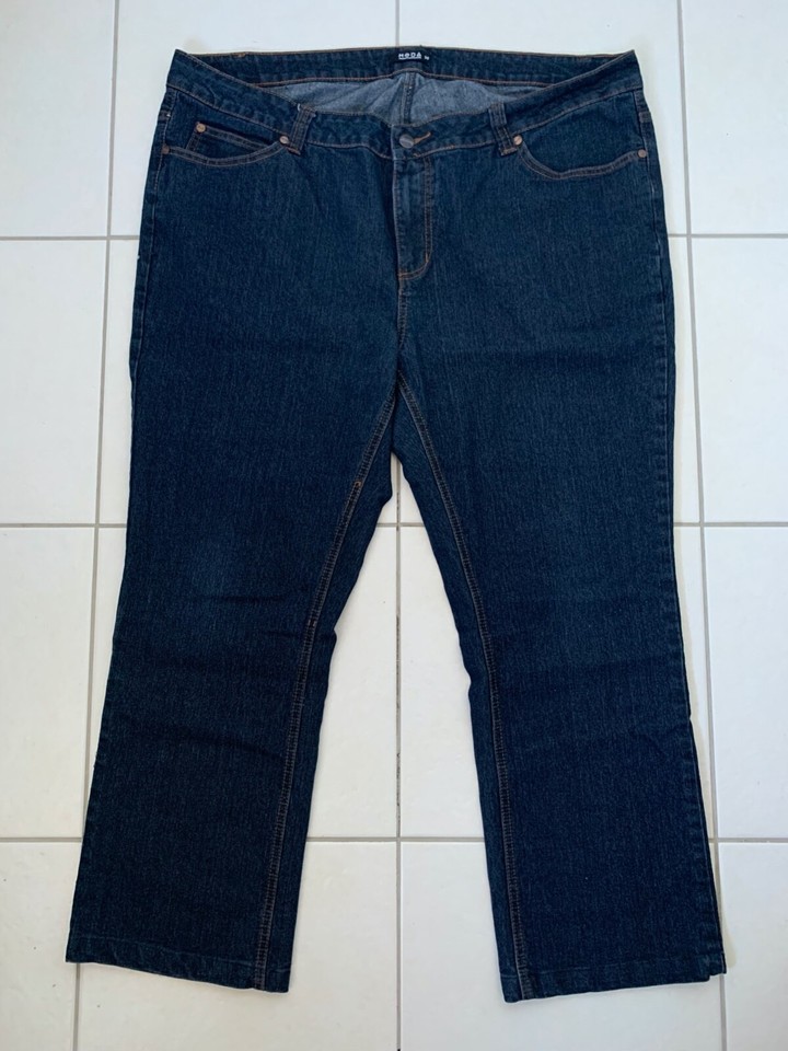 MODA SIZE 20 COTTON ZIP FLY CROPPED BLUE DENIM JEANS 7/8 PANTS SIZE 20 AU