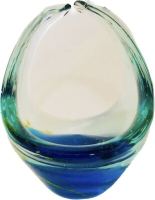 Vintage Glas Briefbeschwerer Stilvoll Kunst Multi Gelb Grün Blau 2 Arbeitszimmer Badezimmer