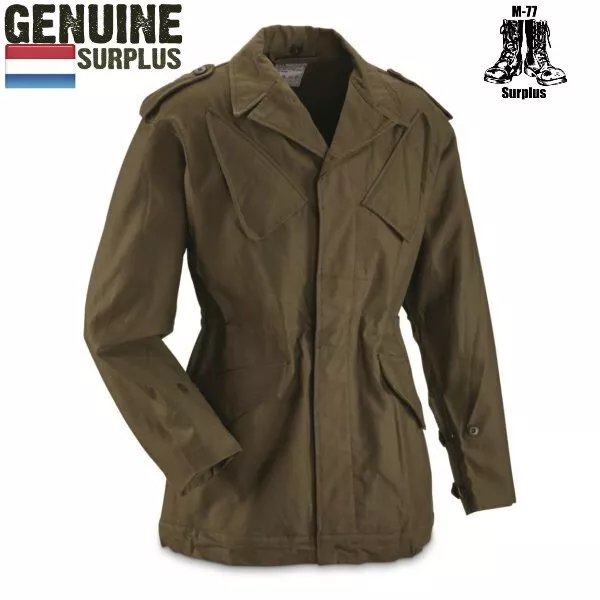 NEW Vintage Large Surplus Dutch Army OD Field Jacket Olive Drab Military
