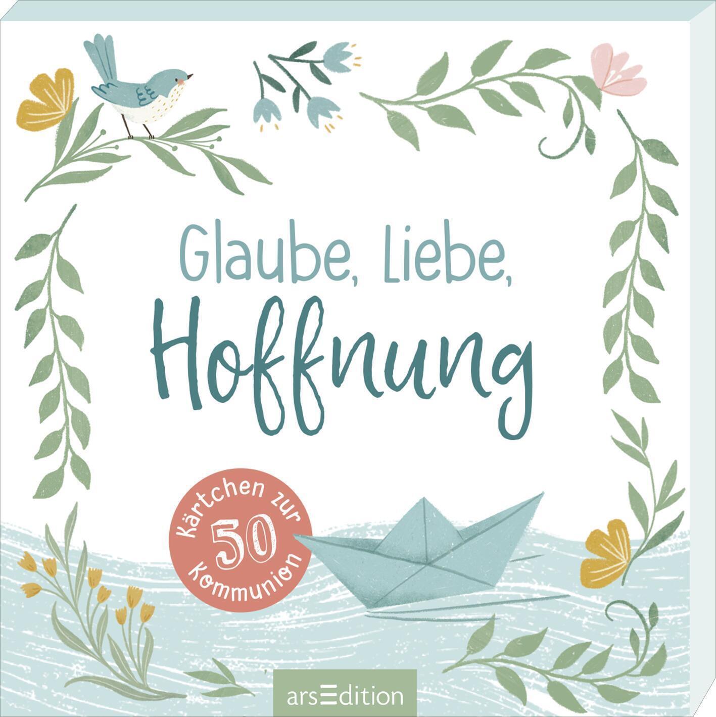 Thumbnail - Glaube, Liebe, Hoffnung 50 Kärtchen Zur Kommunion Julianna Swaney Box