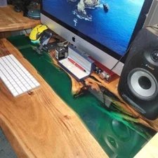 Green Epoxy Table, Custom Coffee Table Top , Living Room Resin Table, Home Decor