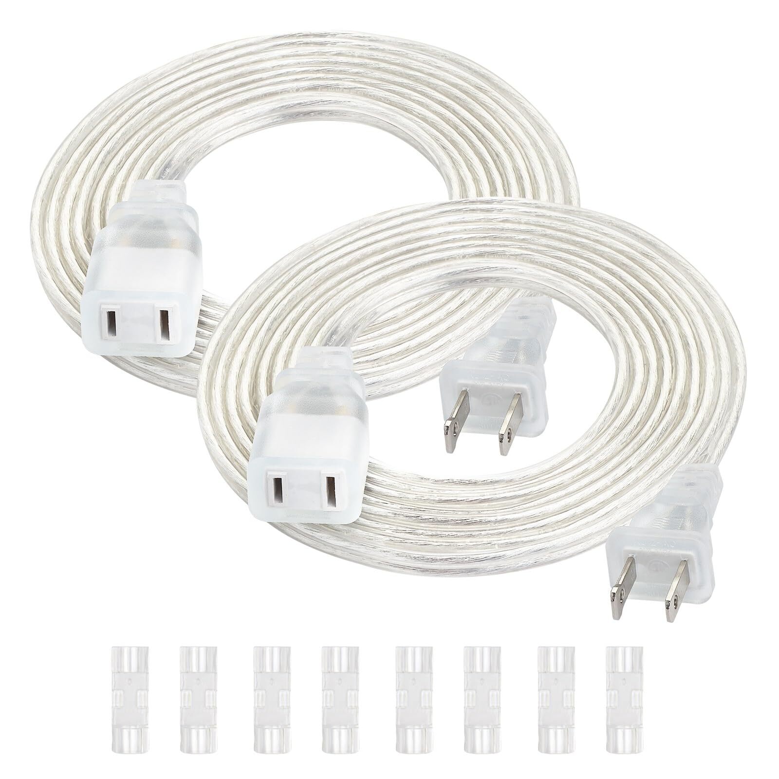 Extension Cord 6 Feet 2 Pack Clear Extension Cord UL-Certified Power Cord Ext...-image