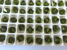 36 Preciosa Bicone Crystal beads in 8mm Olivine