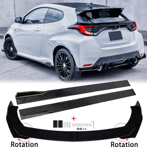 For Toyota Yaris GR Prius Gloss Front Bumper Lip Splitter Spoiler + Side Skirts - Picture 1 of 11