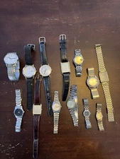 Lot of 13 Men’s & Womens Watches for Repair Seiko Timex Citizen Gruen Elgin
