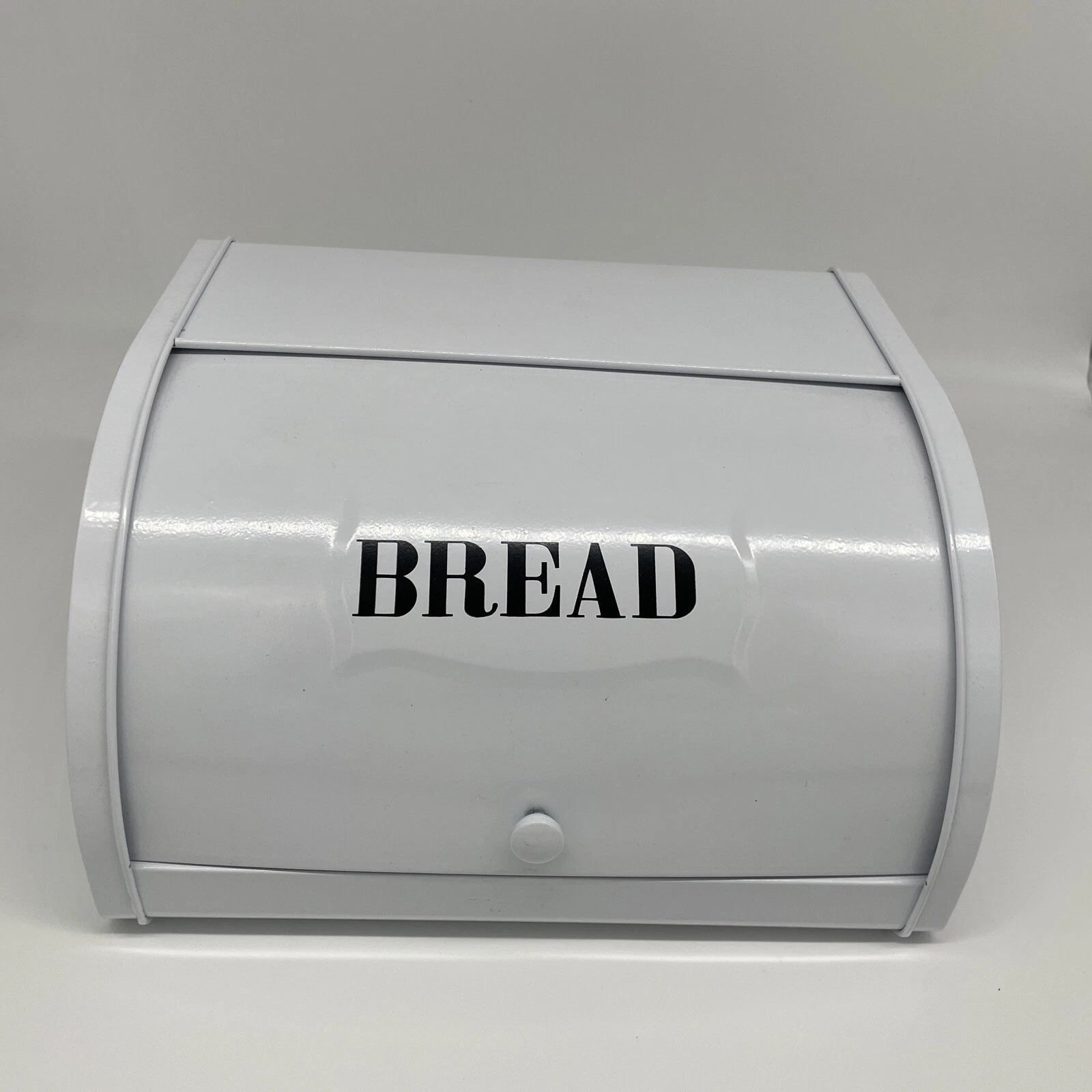 Retro White Metal Tin Bread Box By Ashland 11.5”
