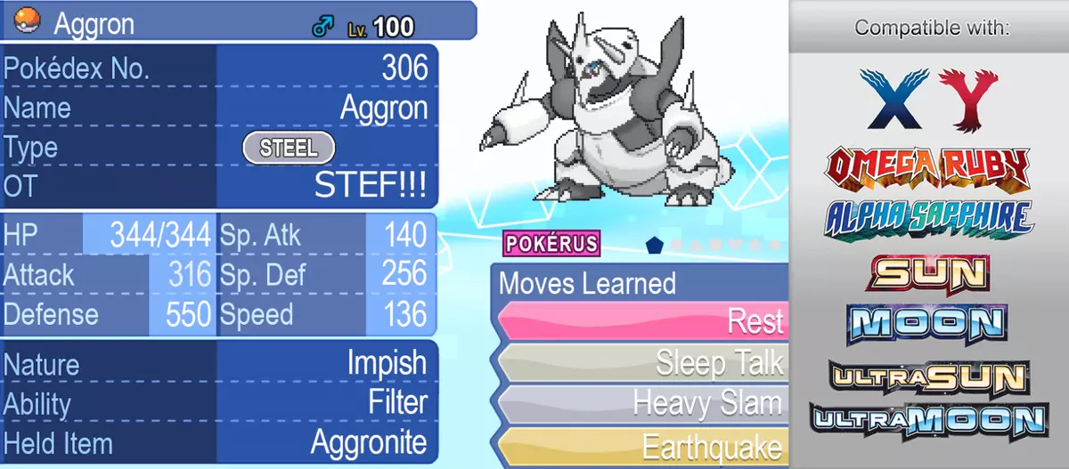 Mega Aggron, Pokédex