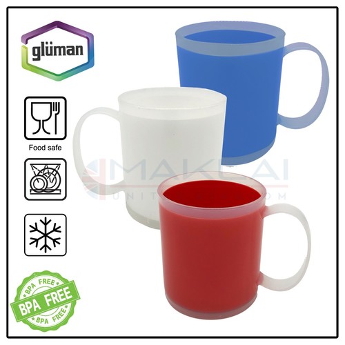 3x Unbreakable PLASTIC MUGS Reusable 
