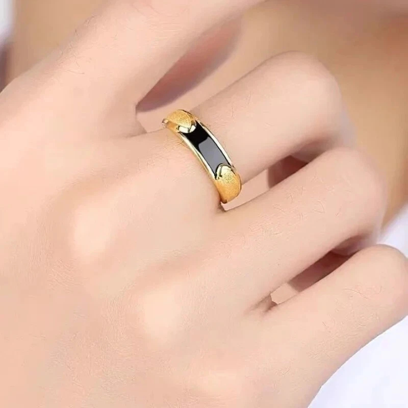 Venta caliente Anillos de gemas negros verdes blancos para hombres Anillos románticos para pareja nunca se desvanecen Foto 3 de 4