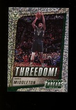2018 Panini Threads Threedom! Dazzle #13 Khris Middleton Milwaukee Bucks