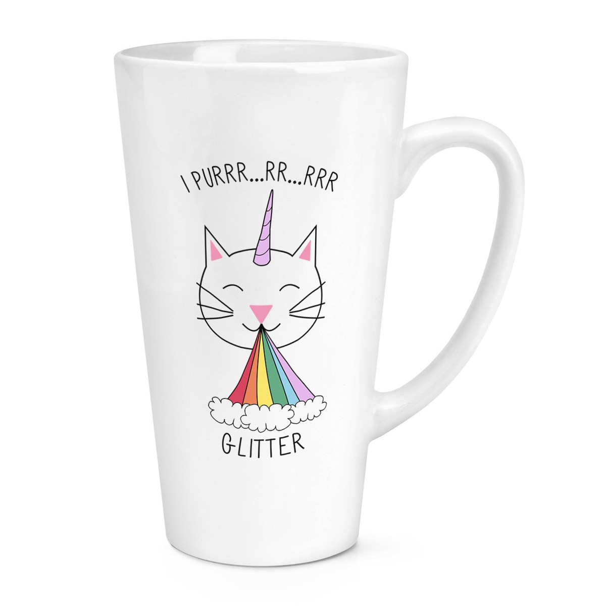 Caticorn I Purr Glitzer Pass-Etui Hülle Überzug Etui - Katze Einhorn