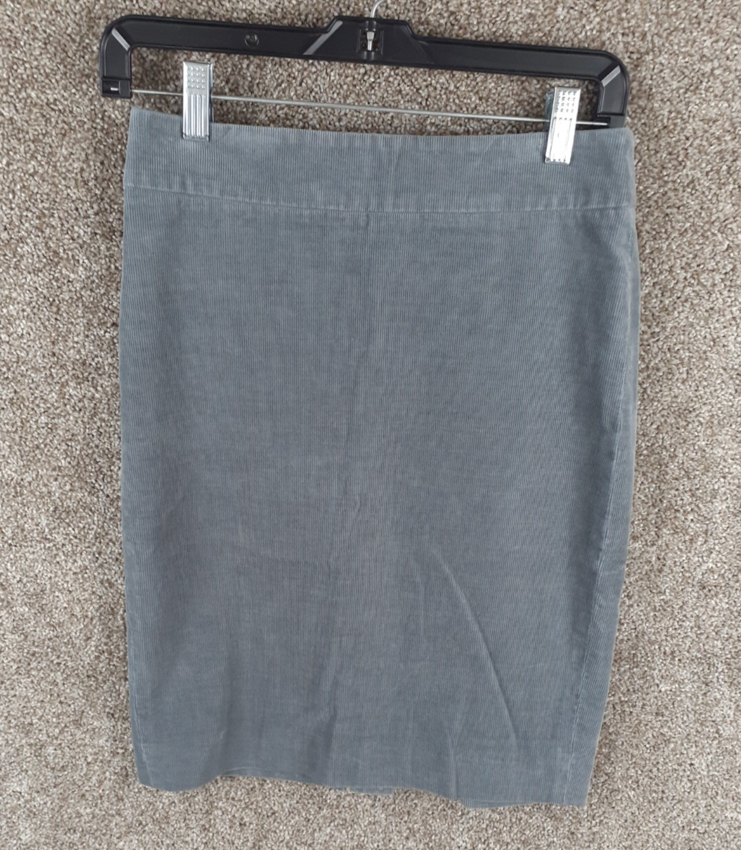 J. Crew Stretch Corduroy Pencil Skirt Womens 0 Gray Career Modern Chic NWT