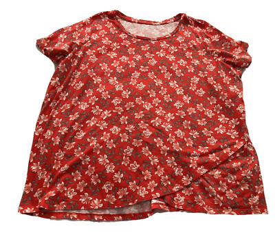 Woman Within Size 2X  (26/28) Shirt Floral Length 29  Cotton Rayon #ST19