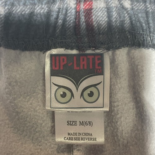 UP LATE Pants Youth Medium 6-8 Pajamas Stripes Gray - Picture 6 of 8