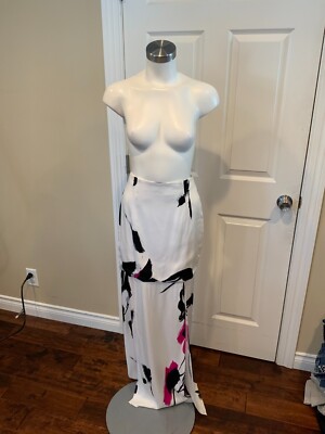 Milly White, Pink & Black ''Tokyo Floral'' Carwash Skirt, Size 2 (US), NWT