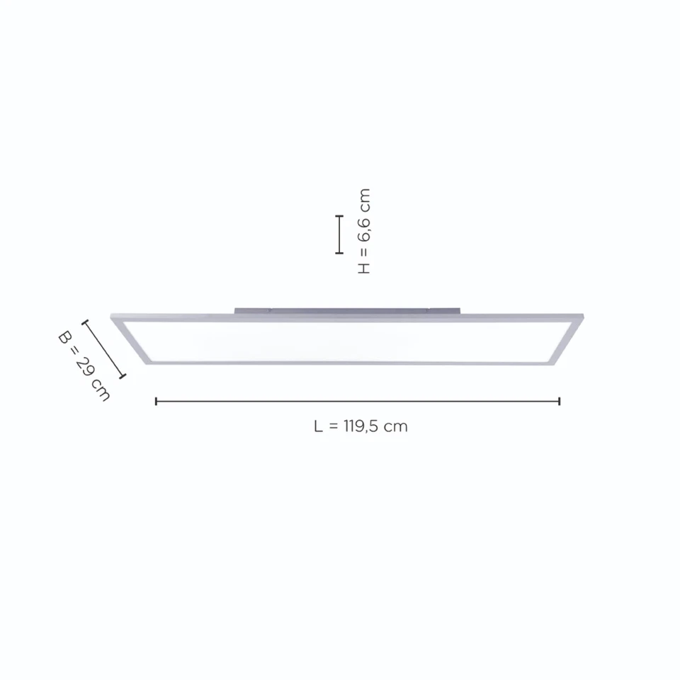 LED Deckenleuchte 120x30cm Panel FLAT rechteckig silber Lichtfarbe warmweiß - Bild 3 von 4
