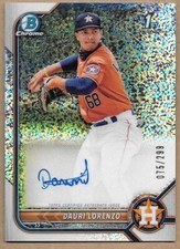 2022 Bowman Dauri Lorenzo 75/299 Auto Chrome 1st Bowman RC PRC Speckle Astros