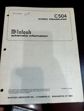 McINTOSH C504 SCHEMATIC MANUAL SCHEMATICS ONLY Service  ORIGINAL  SEE PICS