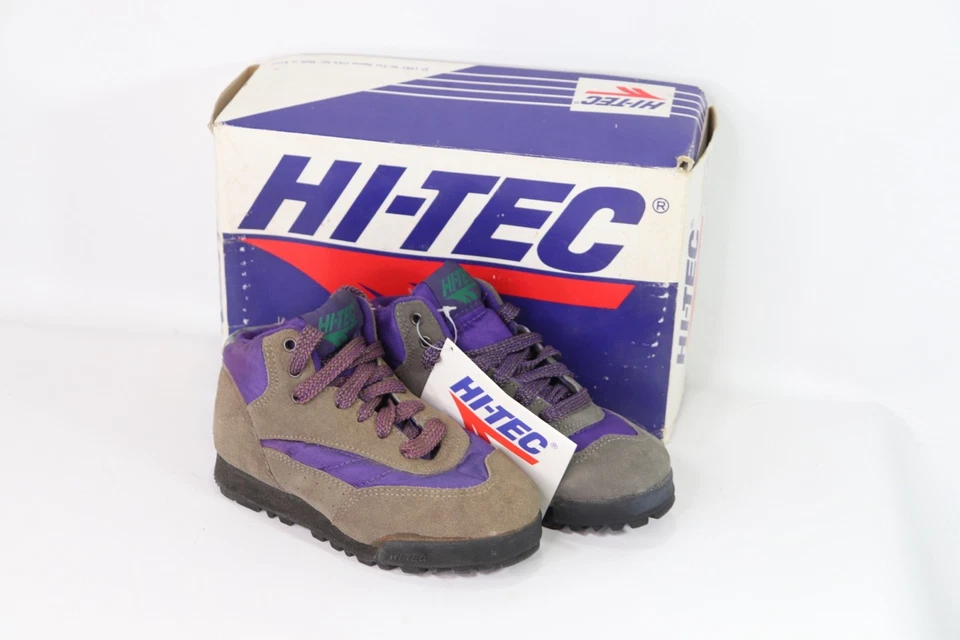 NOS Vintage 90s Hi Tec Youth 2 Suede Leather Lace Up Hiking Snow Boots Brown - Image 3 of 4