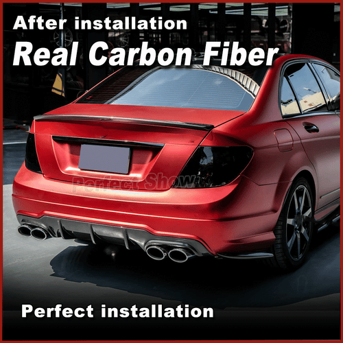Difusor trasero de carbono para Mercedes W204 C63AMG 12-14 parachoques alerón trasero - Imagen 4 de 10