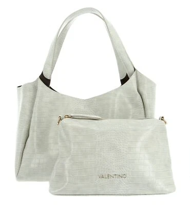 VALENTINO Wool Shopping Bag Schultertasche Shopper Tasche Ghiaccio / Taupe beige