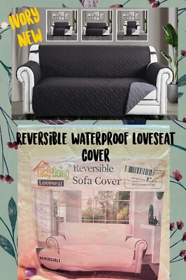 Loveseat Slip Cover Waterproof Quilted Couch Cover Ivory Furniture Pet  Protector