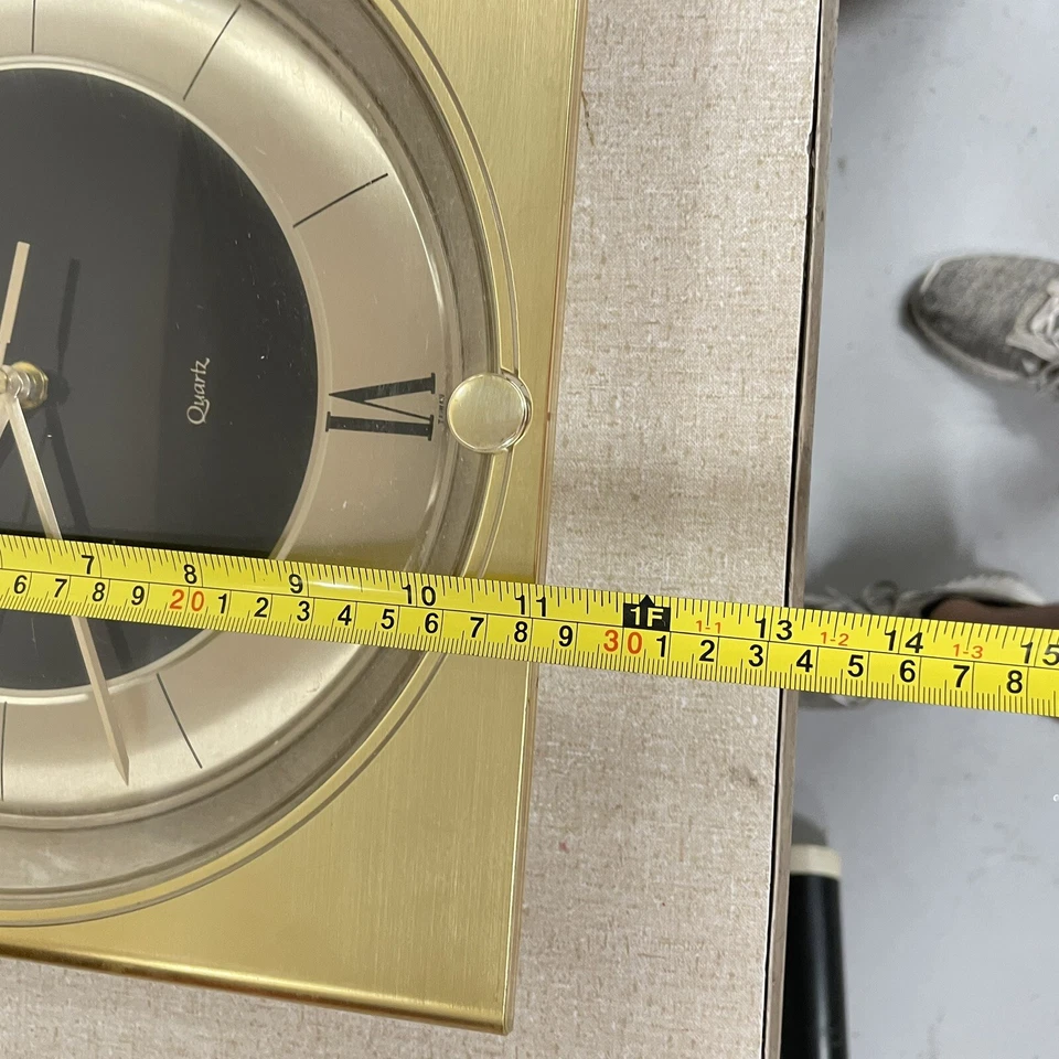 Reloj Cuadrado MCM VINTAGE Waltham Cuarzo Pared 11" Dorado Transparente Art Deco - LM Foto 3 de 4