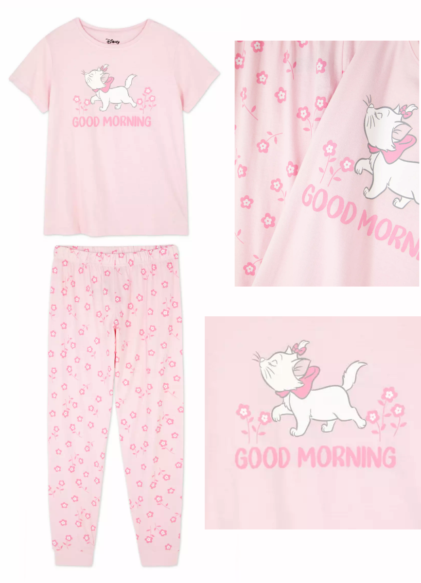 Ladies Pyjamas DISNEY ARISTOCATS Women 6-16 T-Shirt Long Pants Nightwear  Primark