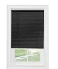 ACHIM GII Morningstar Black Cordless Light Filtering Vinyl Mini Blind 27X48