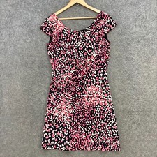 Unbranded Womens Silk Dress Size 40 Fits 10 Polka Dot Lined Round Neck 50410