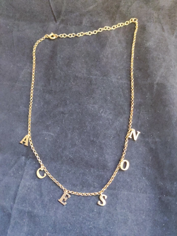 Collar My Name "Aceson" Amarillo GP Plata Esterlina Cadena Collar 16" (13081) Foto 2 de 4