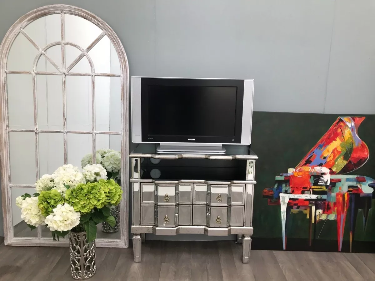 Mirrored 2024 media cabinet