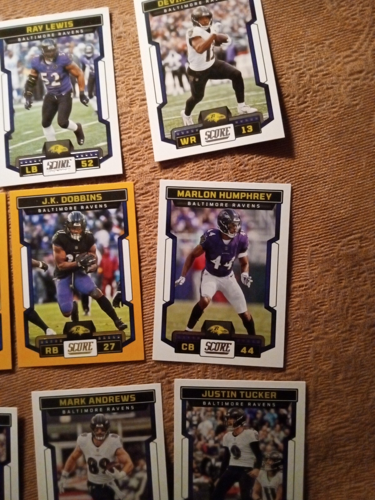 Baltimore Ravens 12 Card Team Lot With J.K. Dobbins Gold And Keaton