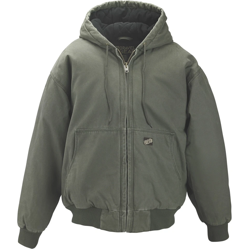 Chaqueta de tundra con capucha Gravel Gear para hombre - musgo, grande Foto 2 de 4