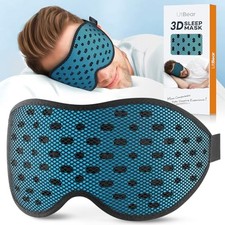 Breathable Sleep Mask, 3D Eye Mak Sleep for Side Sleepers Women Men, Blue