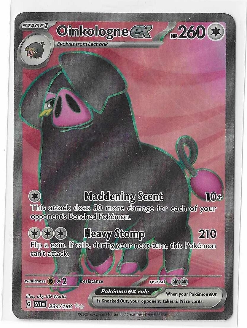 Oinkologne ex 234/198 Scarlet & Violet Base Set Ultra Rare HOLO Pokemon Card NM