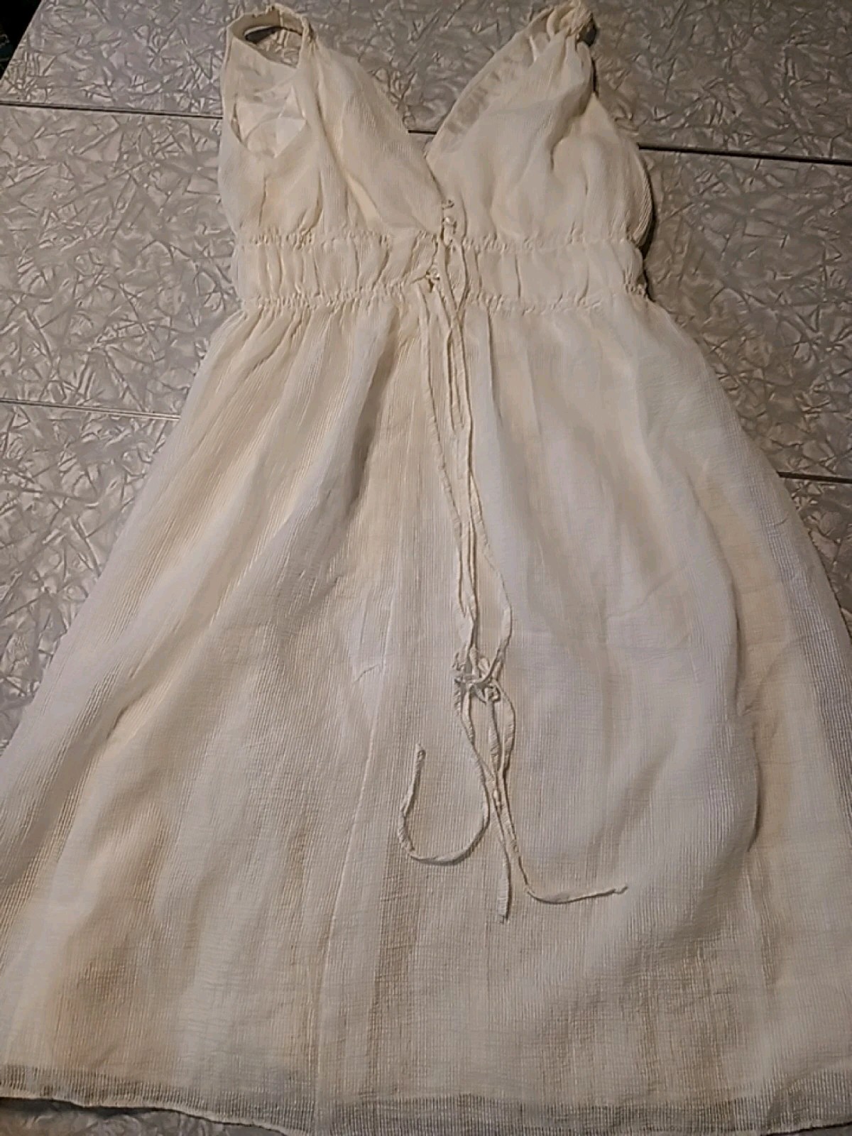 Zara Basic Lightweight Summer White Size Medium D… - image 1