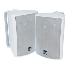 Dual Electronics LU47PW 4" 3-Way Indoor / Outdoor White Speakers Pair