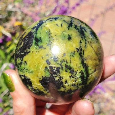 Green Opal Hematite Crystal Sphere | 374 Grams | 61mm