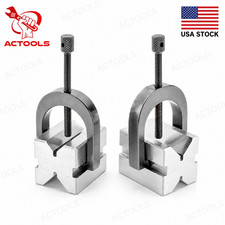New Precision Engineers All Steel Vee Blocks Clamp Set V  Block Matched Pair
