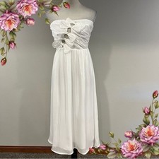 NEW STORIA if only bow bust midi dress in white Elegant White Strapless Dress