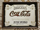 Vintage 1977 COCA-COLA MIRROR, Sign Delicious Refreshing Intercraft, Wood FRAMED