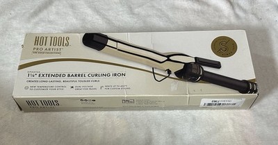 Hot Tools Pro Artist 1 1/4  Curling Iron 24K Gold Extended Barrel Used