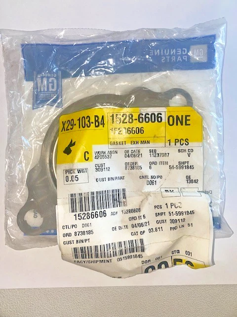 1997-2011 GM EXHAUST MANIFOLD PIPE GASKET, NEW GENUINE OEM PART, P/N 15286606 - Image 3 of 4