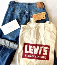 Levis Abbigliamento Vintage LVC 1947 501 XX Big E Selvedge Denim 31X34 Effettivo 31x33