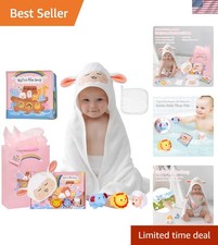 7-Piece Noah  s Ark Baptism Gift Set for Babies with Hooded Towel  Toys