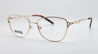 INVU B3009 A Gold Metall Brillengestell Luxus Designer Schmetterling Optik Damen