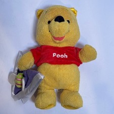 Disney Winnie the Pooh Bear Plush 11 Lovey Rattle Toy Soft Stuffed Animal